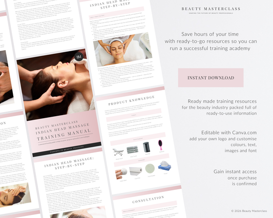 Indian Head Massage Editable Training Manual