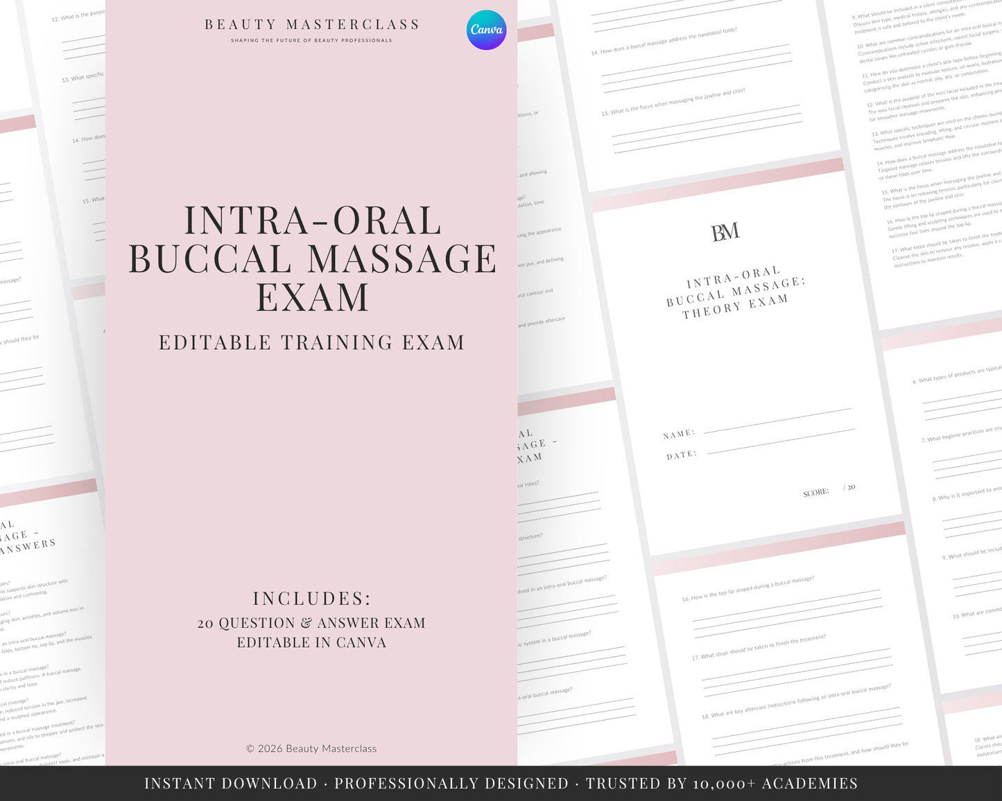 Intra-Oral Buccal Facial Massage Editable Theory Exam