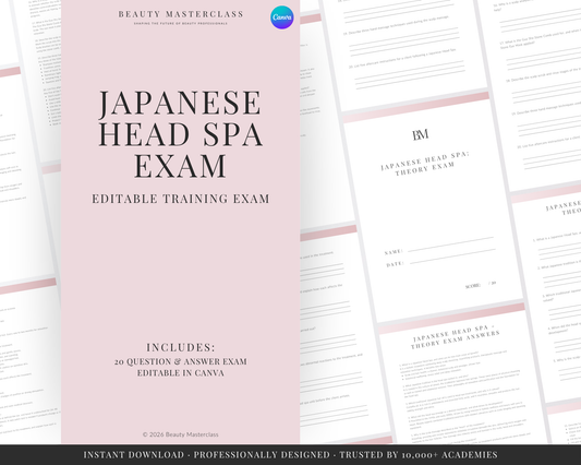 Japanese Head Spa Hair Editable Theory Exam