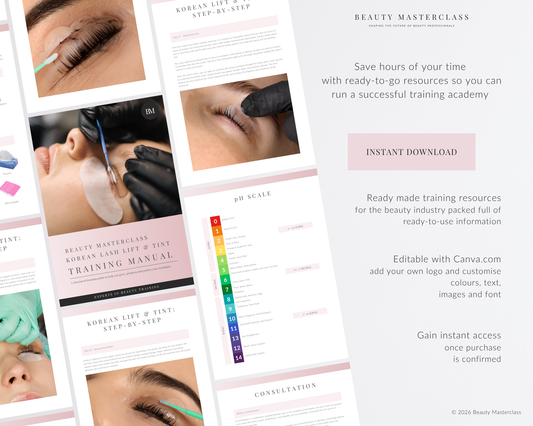 Korean Lash Lift and Tint Editable Training Manual