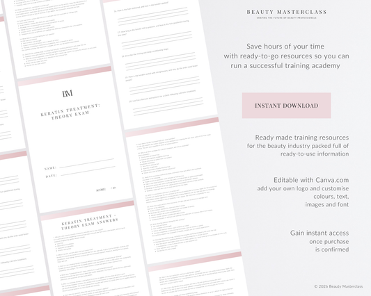 Keratin Hair Treatment Editable Theory Exam