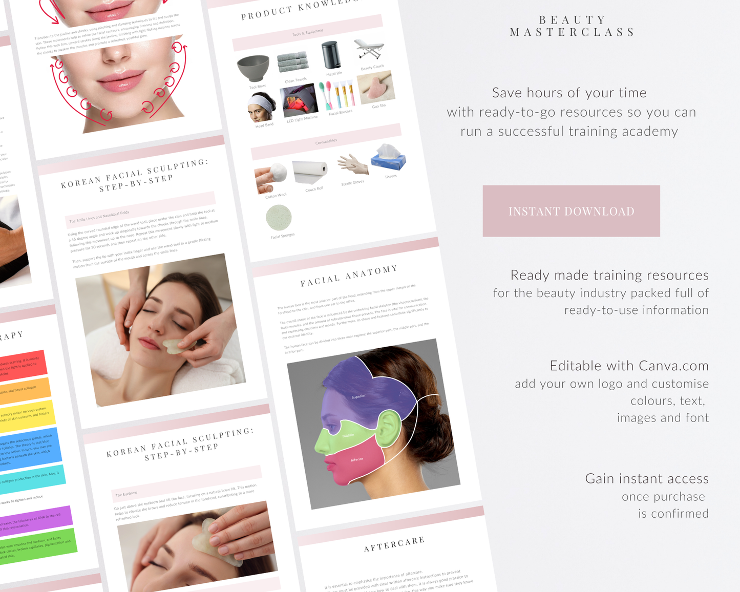 Korean Facial Sculpting Massage Editable Training Manual