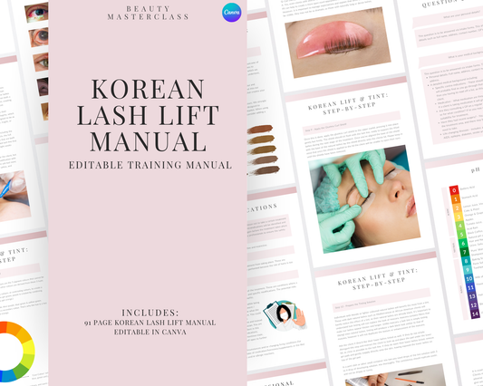 Korean Lash Lift and Tint Editable Training Manual