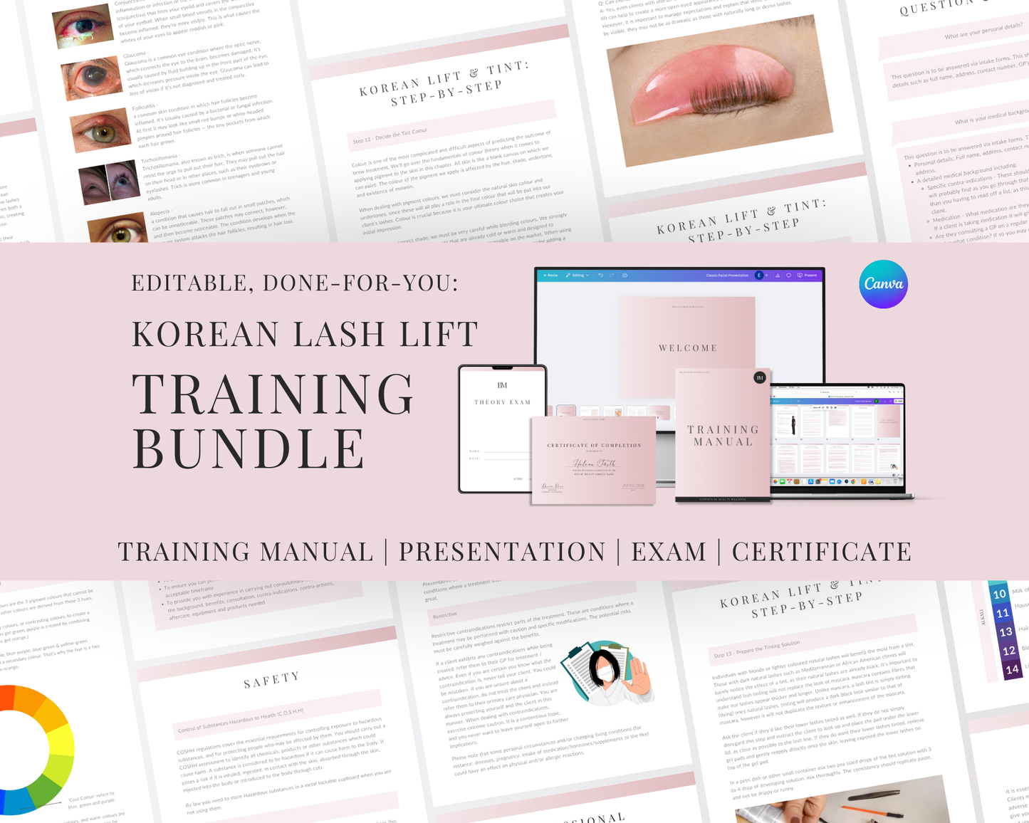 Korean Lash Lift and Tint Editable Training Bundle