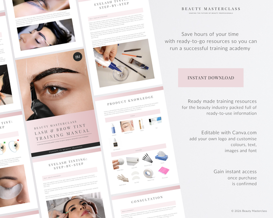 Lash and Brow Tint Editable Training Manual