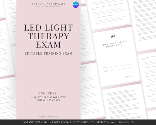 LED Light Therapy Facial Editable Theory Exam
