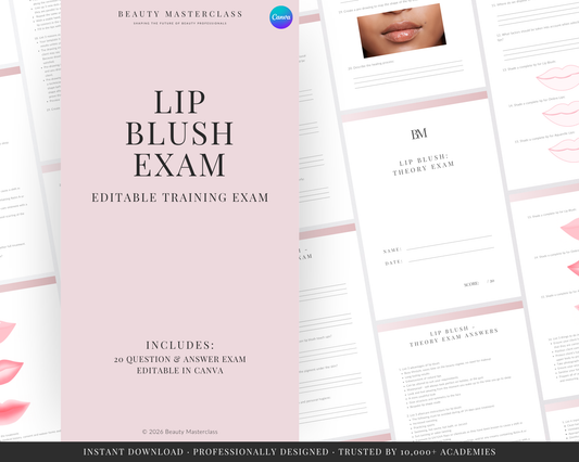 Lip Blush SPMU Editable Theory Exam