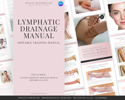 Lymphatic Drainage Massage Editable Training Manual for Body Contouring Therapy