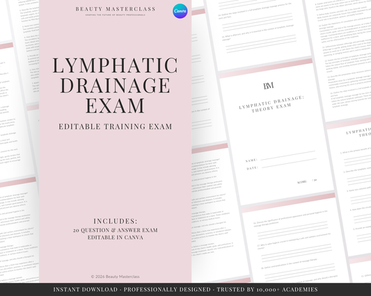 Lymphatic Drainage Massage and Body Contouring Editable Theory Exam