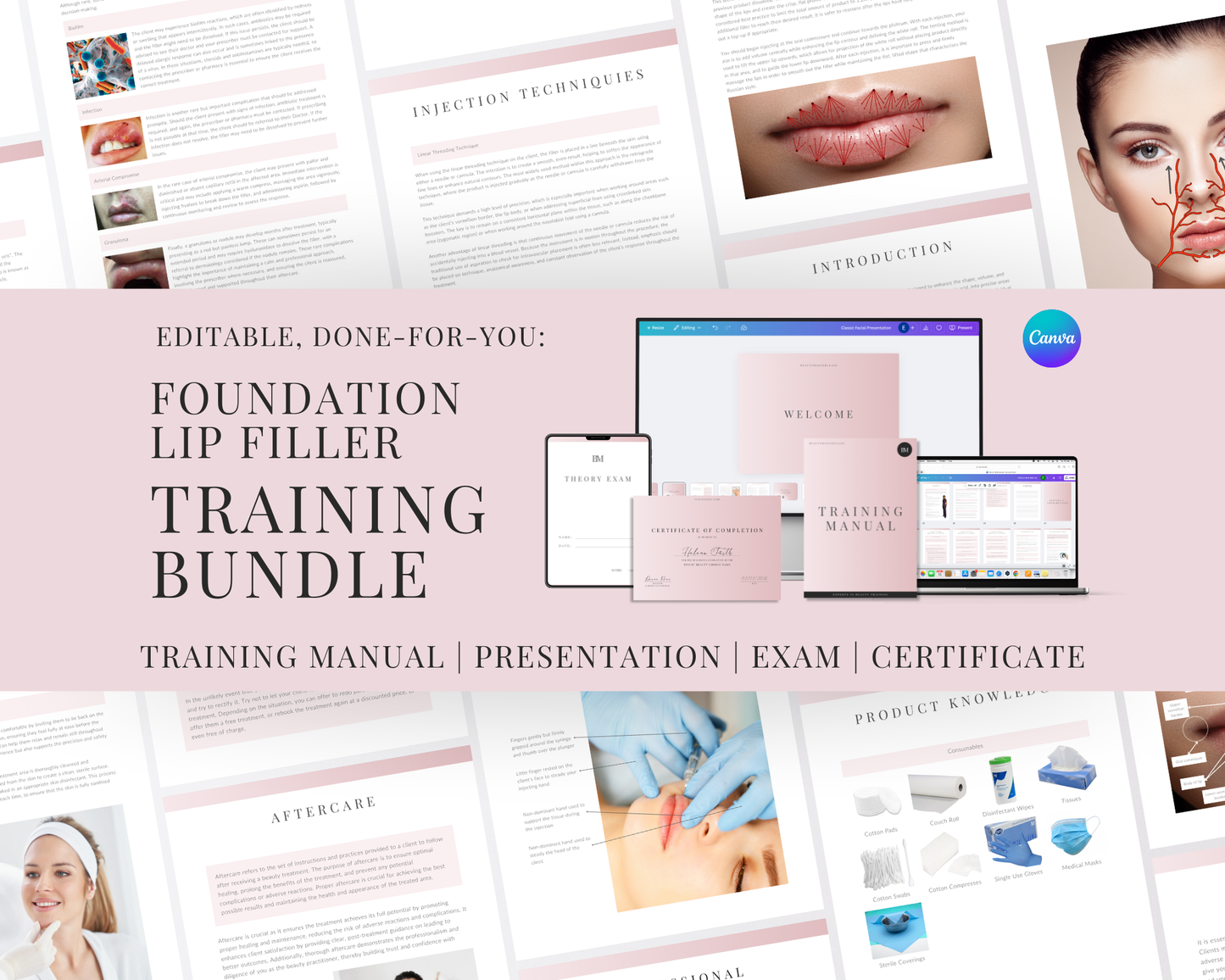 Foundation Lip Filler Aesthetic Editable Training Bundle