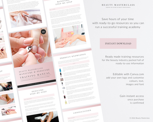 Manicure & Pedicure Nail Editable Training Manual