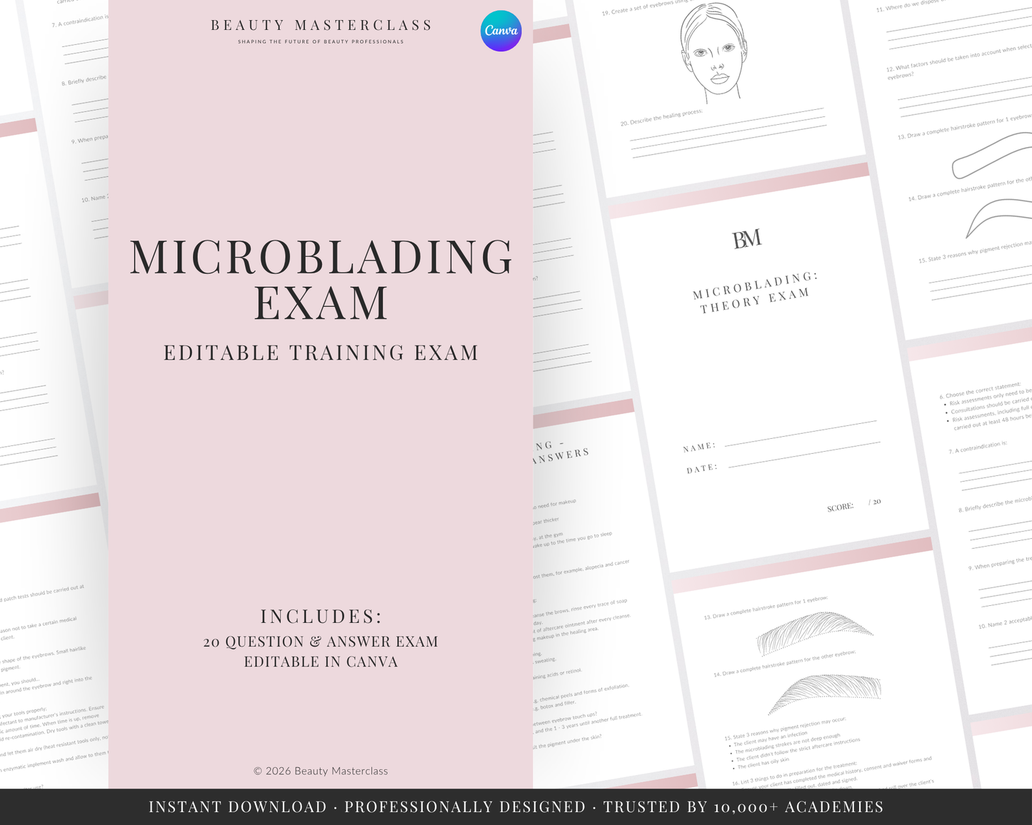 Microblading SPMU Editable Theory Exam