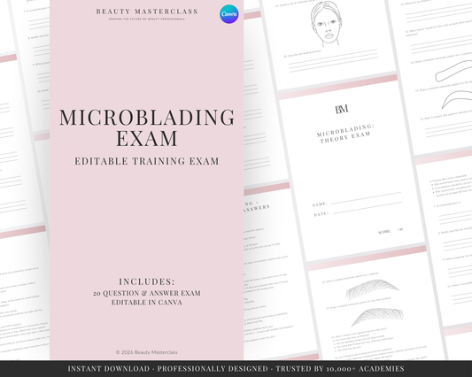 Microblading SPMU Editable Theory Exam