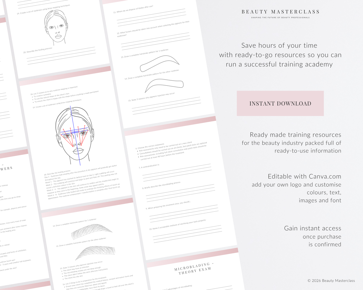 Microblading SPMU Editable Theory Exam