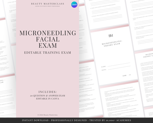 Microneedling Facial Editable Theory Exam