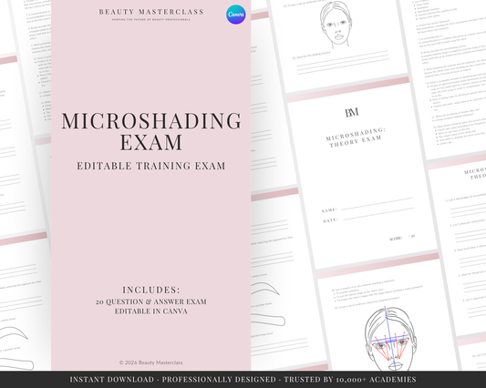 Microshading Ombre and Powder Brow SPMU Editable Theory Exam