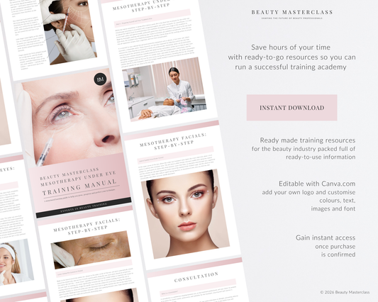 Mesotherapy Under Eye Aesthetic Editable Training Manual