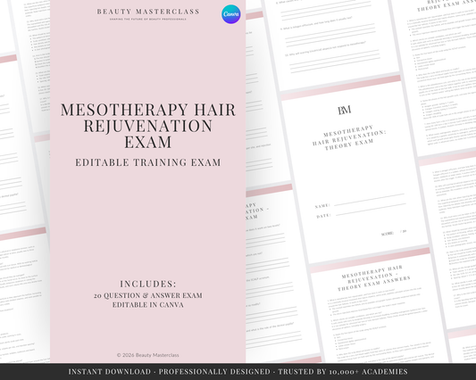 Mesotherapy Hair Rejuvenation Aesthetic Editable Theory Exam