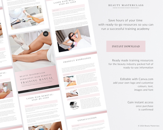 Permanent Hair Removal Editable Training Manual