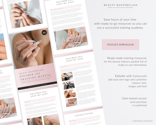 Polymer Gel Nail Extensions Editable Training Manual