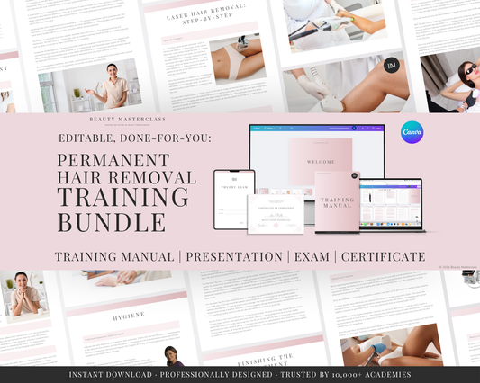 Permanent Hair Removal Editable Training Bundle