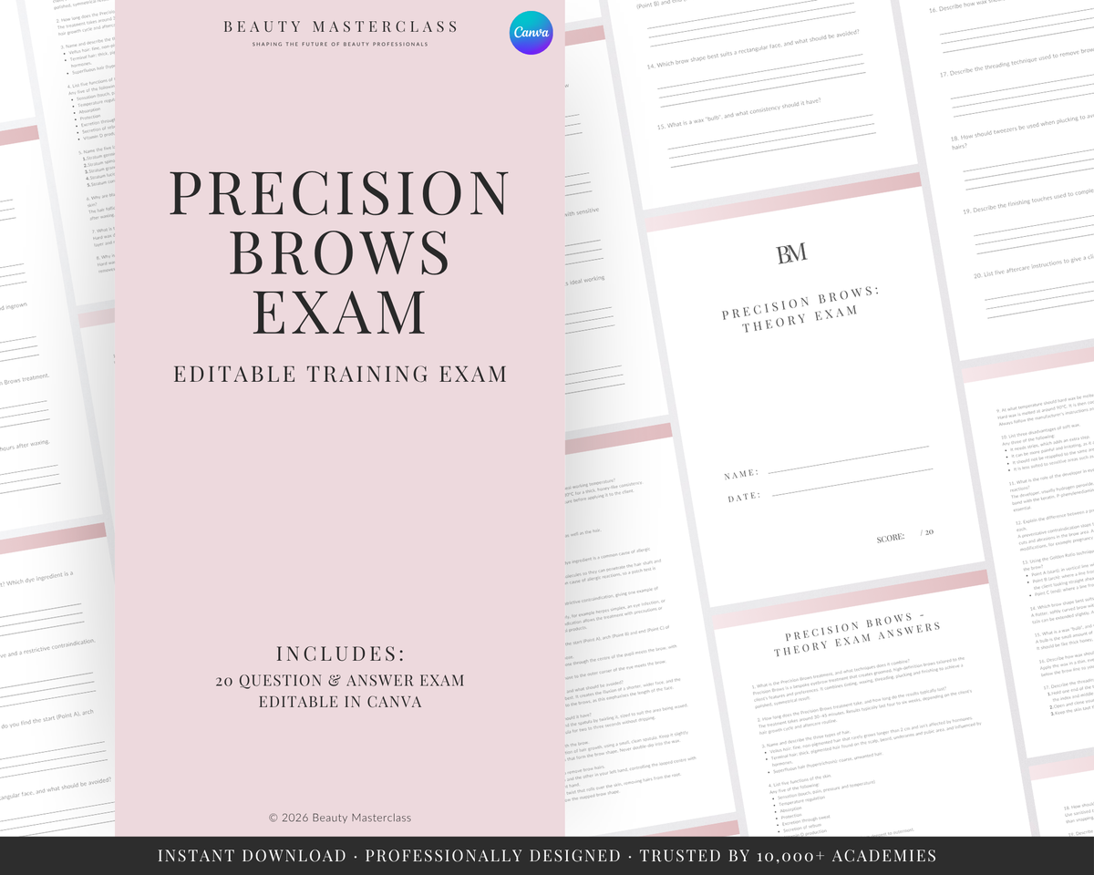 Precision Brows Editable Theory Exam