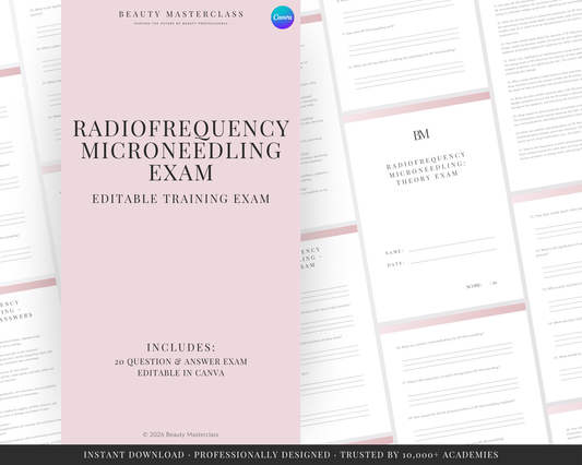 RF Microneedling Facial Editable Theory Exam
