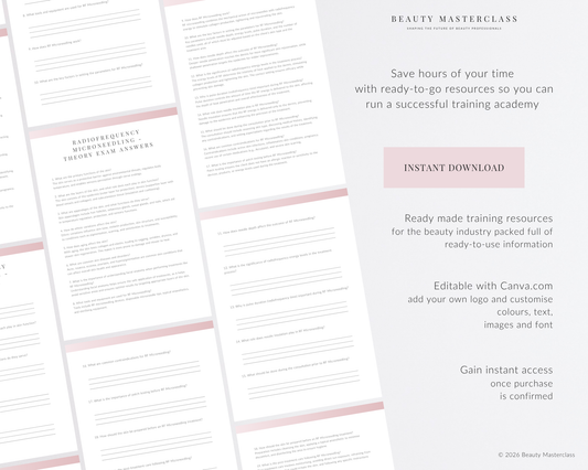 RF Microneedling Facial Editable Theory Exam