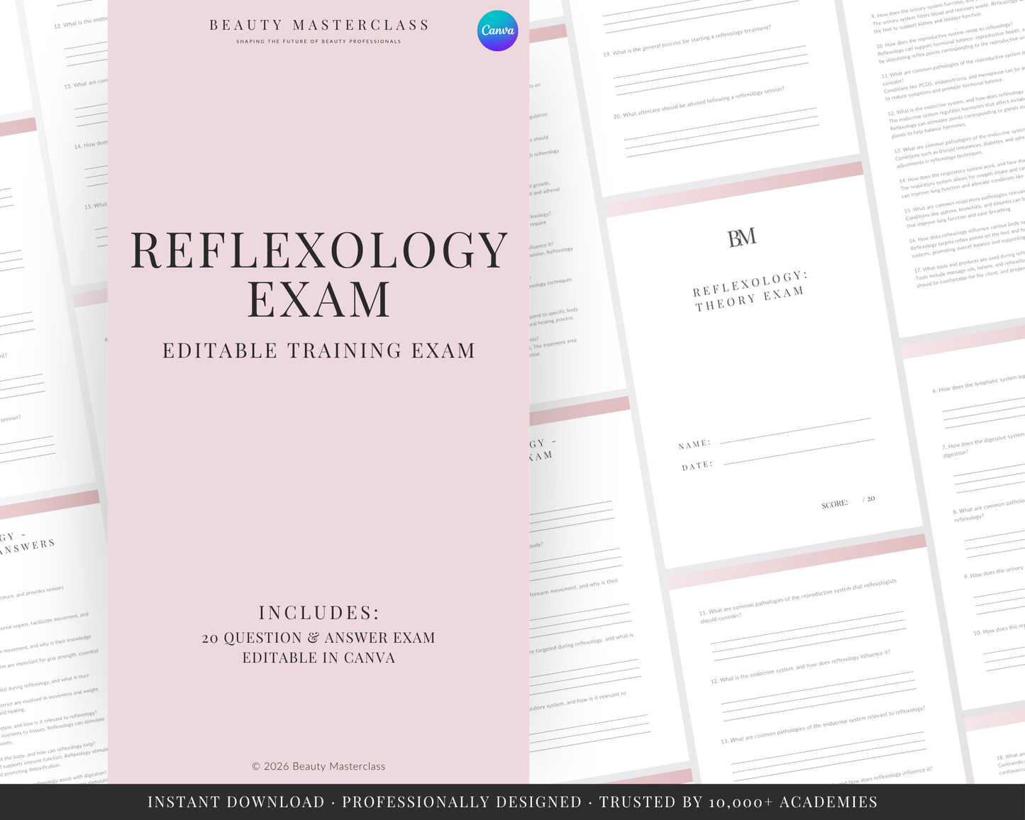 Reflexology Massage Editable Theory Exam