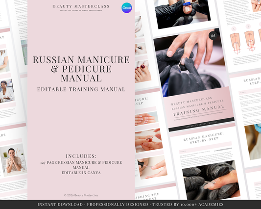 Russian Manicure & Pedicure Nail Editable Training Manual