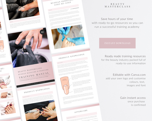 Russian Manicure & Pedicure Nail Editable Training Manual