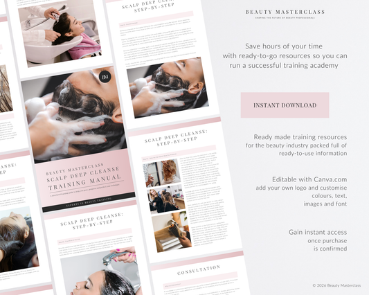 Scalp Deep Cleanse Hair Editable Training Manual