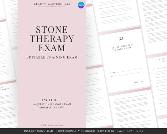 Stone Therapy Massage Editable Theory Exam