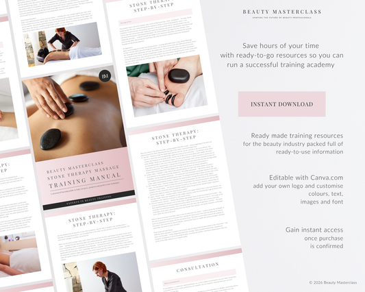 Stone Therapy Massage Editable Training Manual