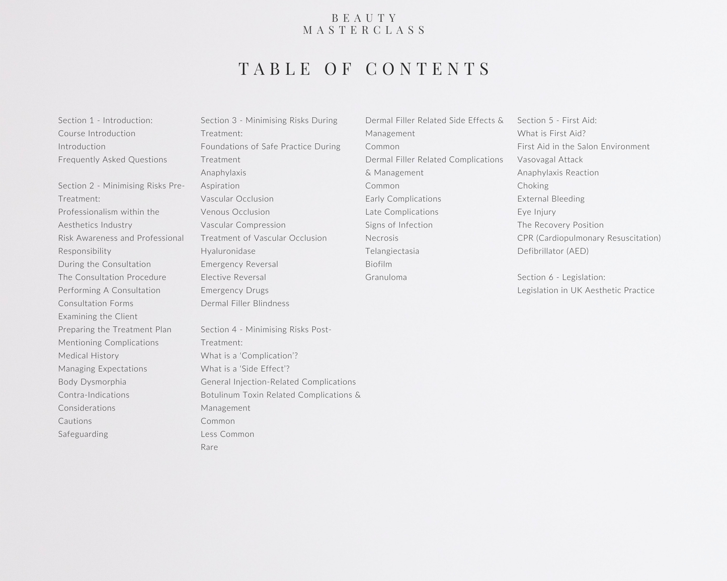 Safe Practice in Aesthetics Aesthetic Editable Training Manual