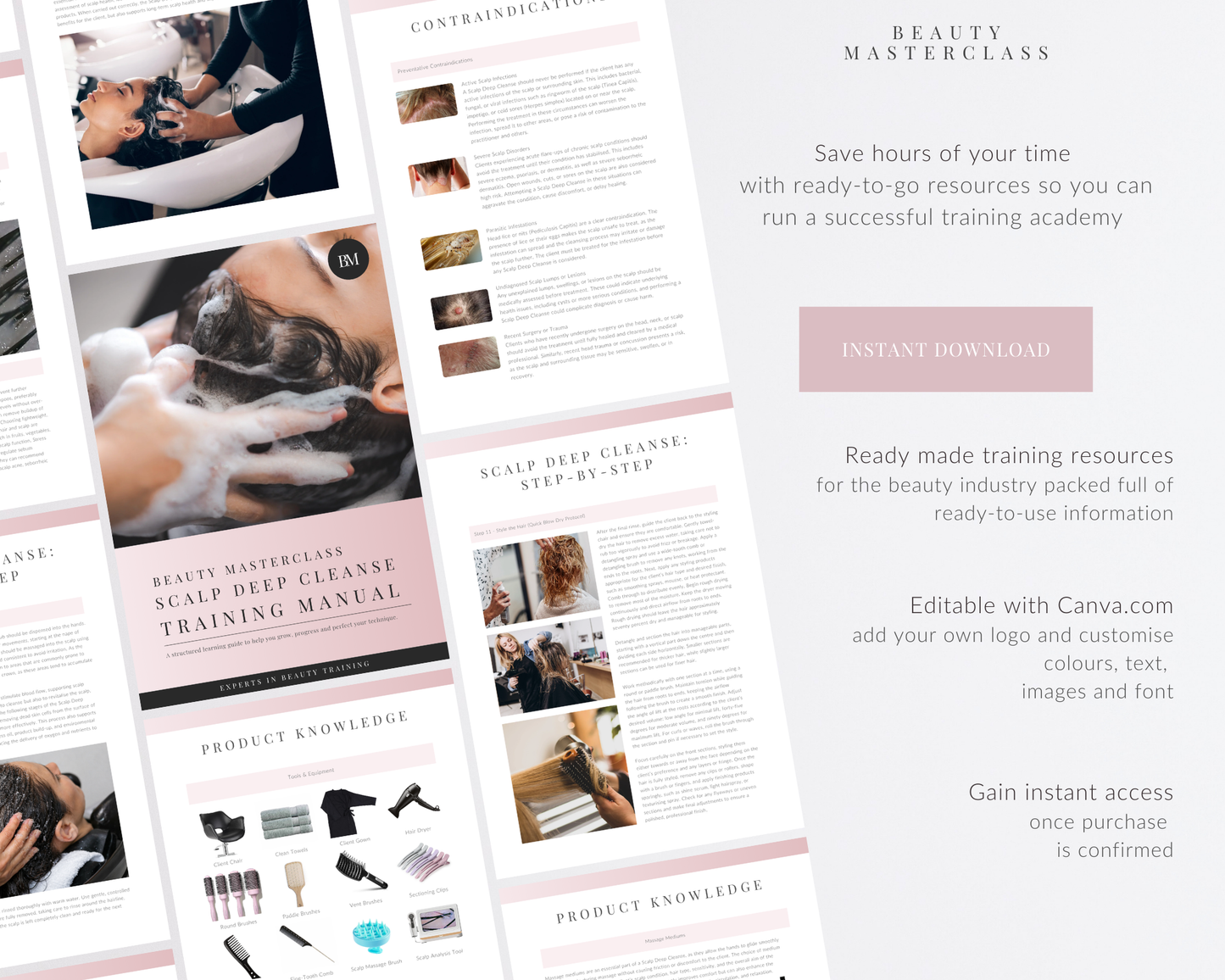 Scalp Deep Cleanse Hair Editable Training Manual