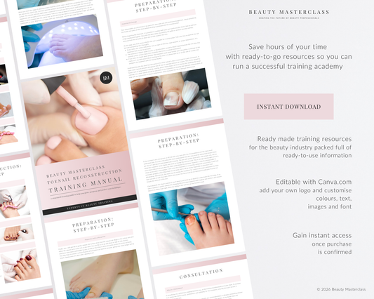 Toe Nail Reconstruction Editable Training Manual