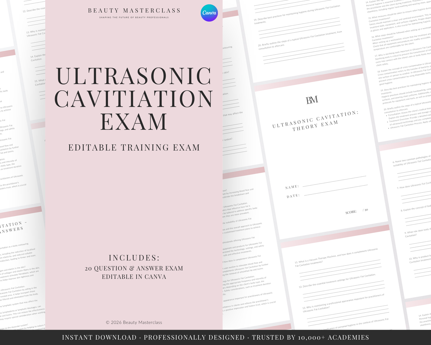 Ultrasonic Cavitation Body Contouring Editable Theory Exam