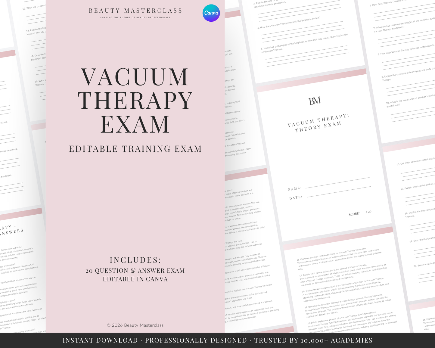 Vacuum Therapy Body Contouring Editable Theory Exam