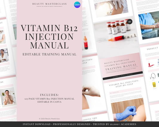 Vitamin B12 Injections (IM Intramuscular) Aesthetic Editable Training Manual