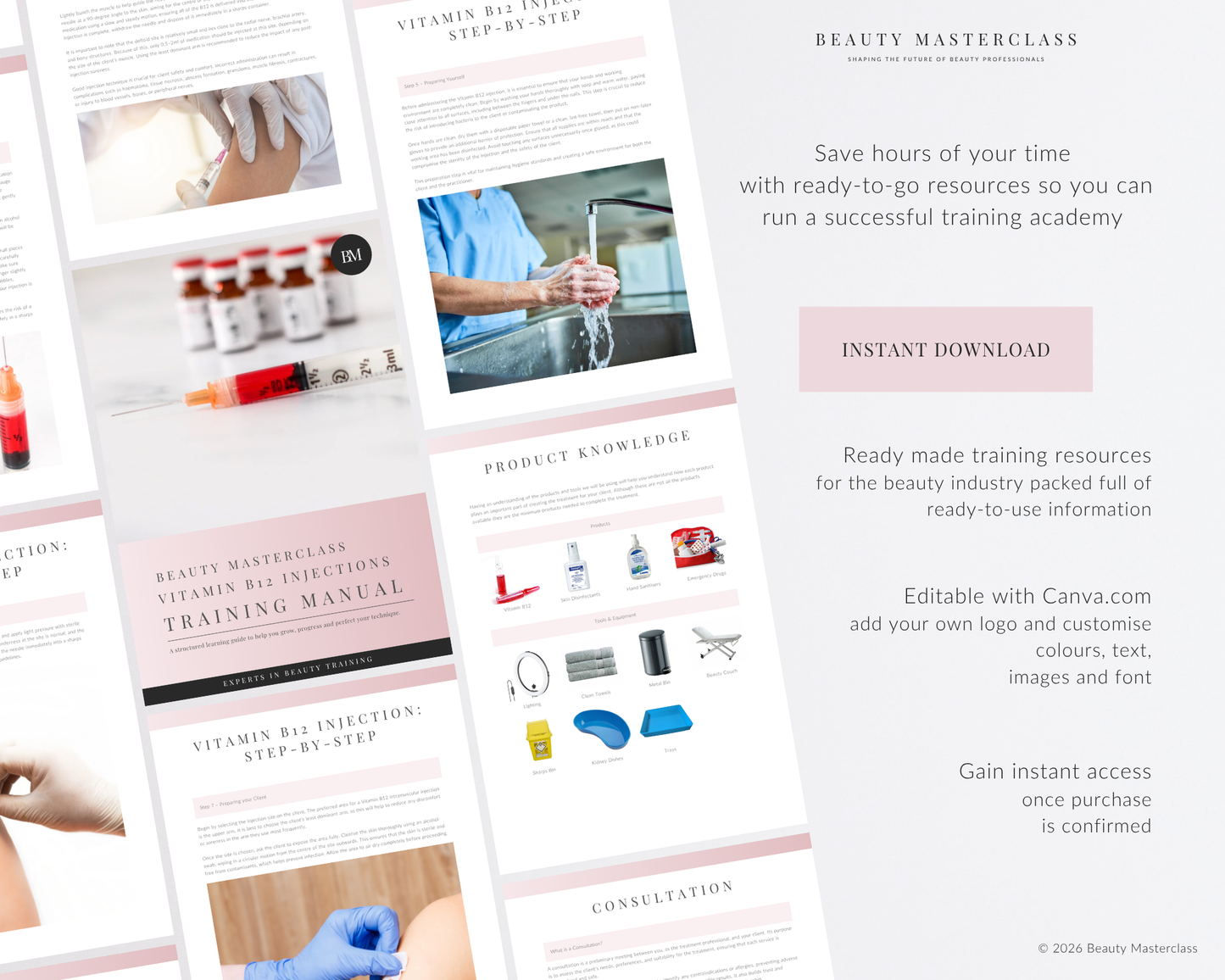 Vitamin B12 Injections (IM Intramuscular) Aesthetic Editable Training Manual