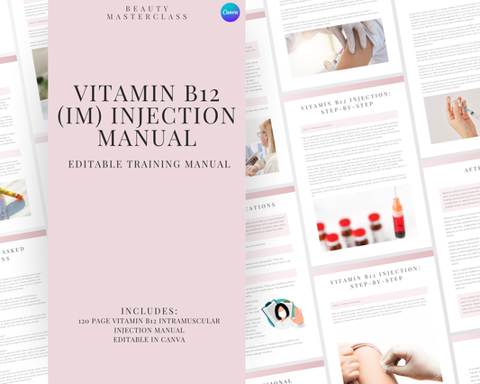 Vitamin B12 Injections (IM Intramuscular) Aesthetic Editable Training Manual