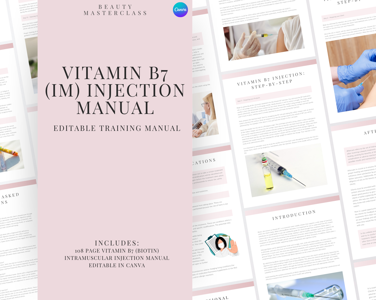 Vitamin B7 Injections (IM Intramuscular) Aesthetic Editable Training Manual