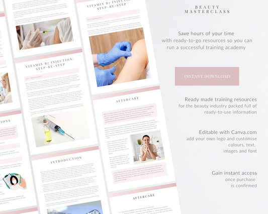 Vitamin B7 Injections (IM Intramuscular) Aesthetic Editable Training Manual