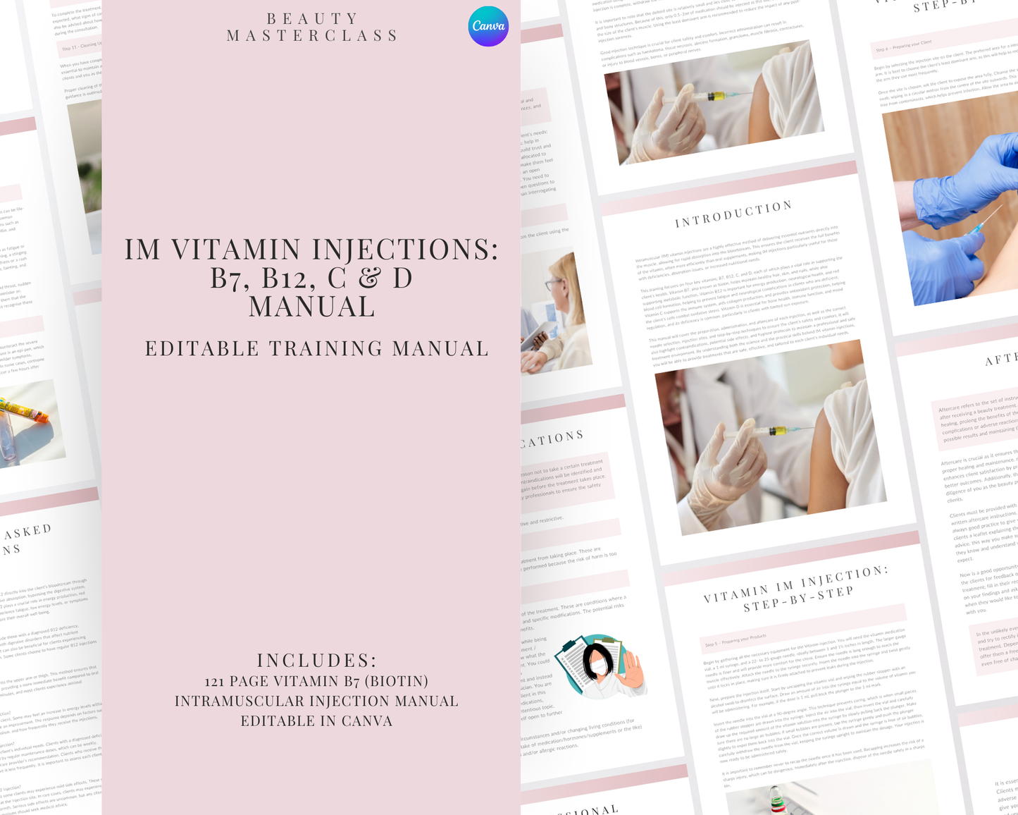Vitamin Injections for B7, B12, C and D Aesthetic Editable Training Manual