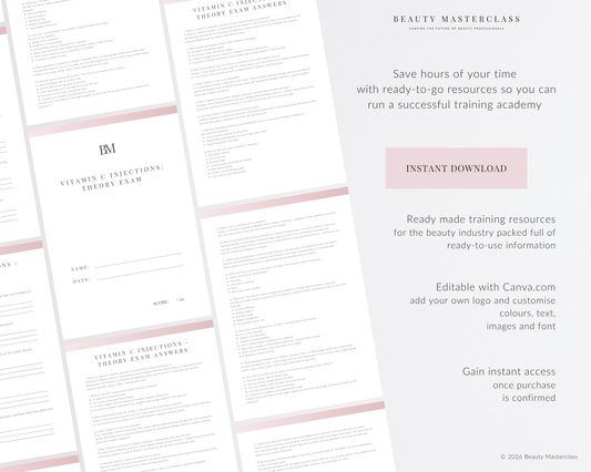 Vitamin C Injections Aesthetic Editable Theory Exam