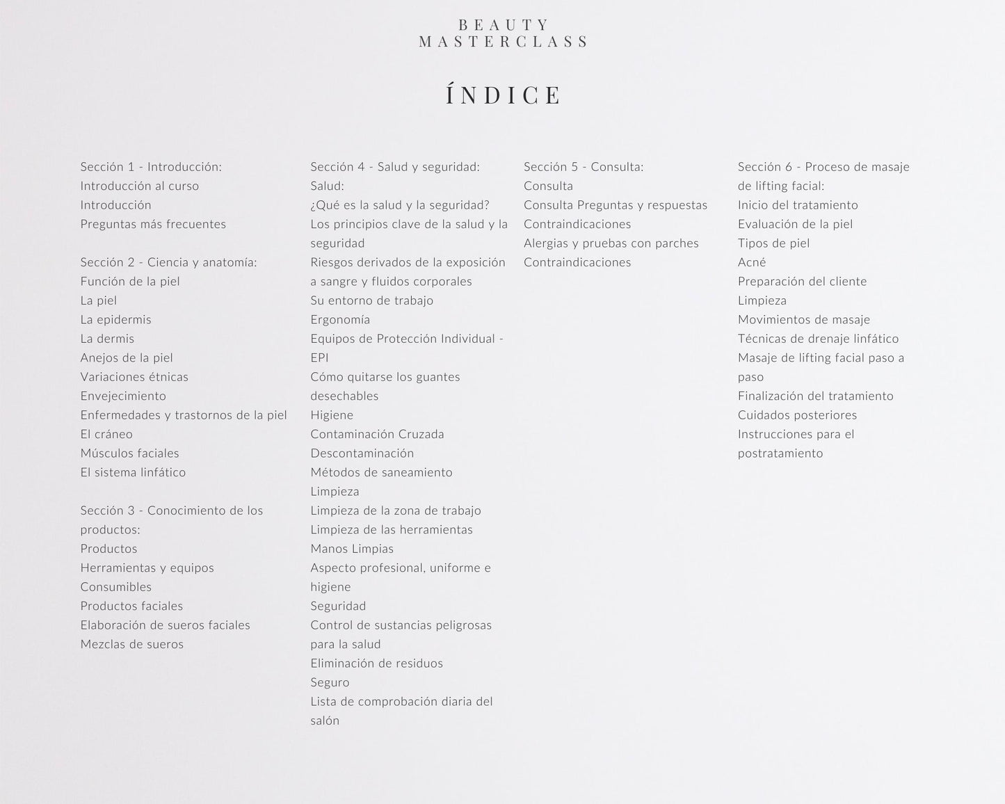 Spanish Face Lift Massage Editable Training Manual