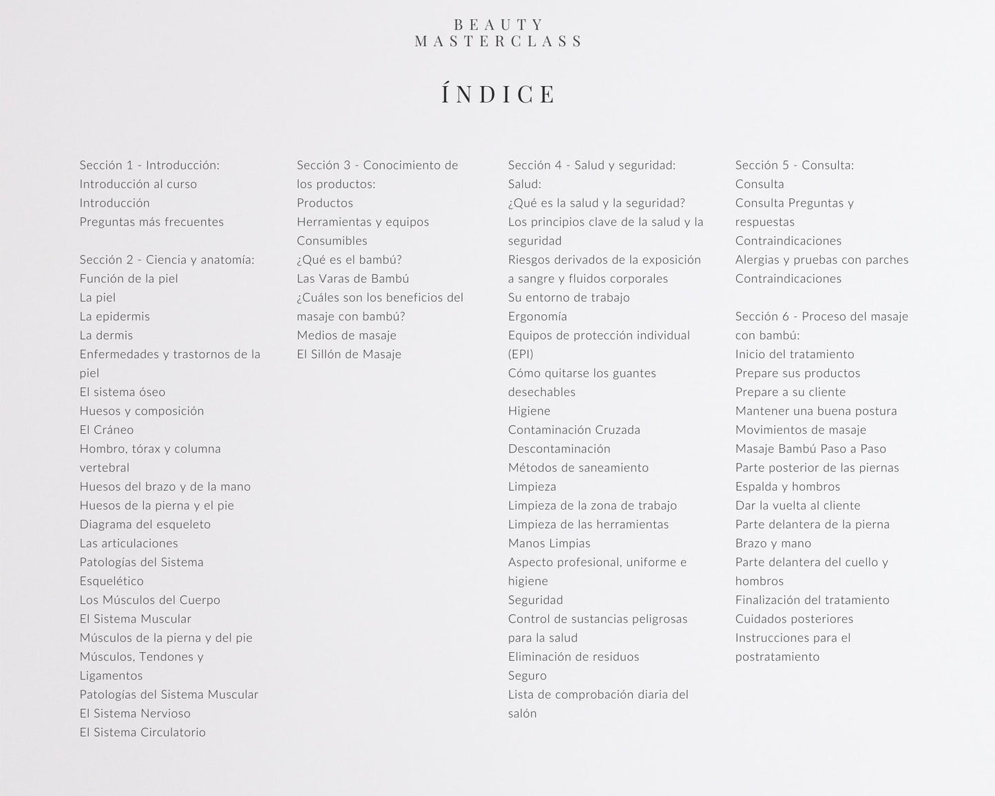 Spanish Bamboo Massage Editable Training Manual