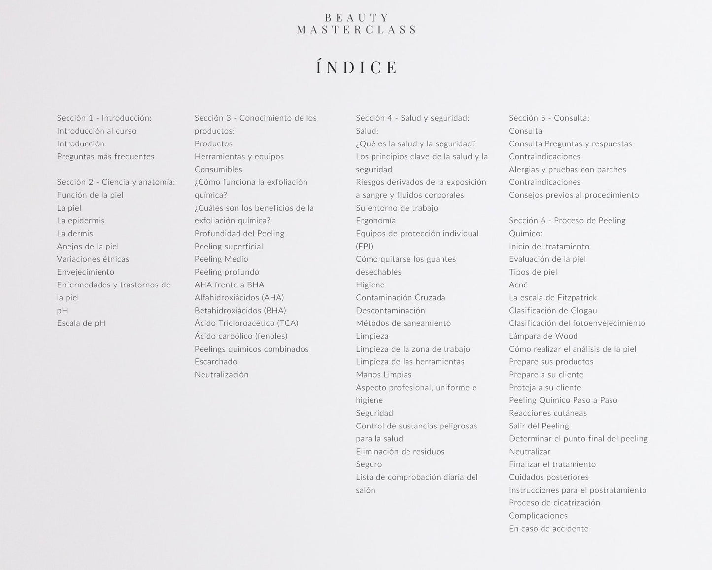 Spanish Chemical Peel Editable Training Manual