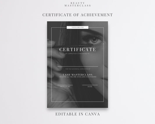 Editable Beauty Course Certificate | Canva Template